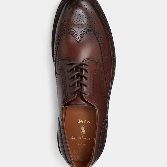 Polo Ralph Lauren Oxford Shoes Men's 12D Asher Wingtip Dark Brown Lace Up NWOB - Picture 9 of 9